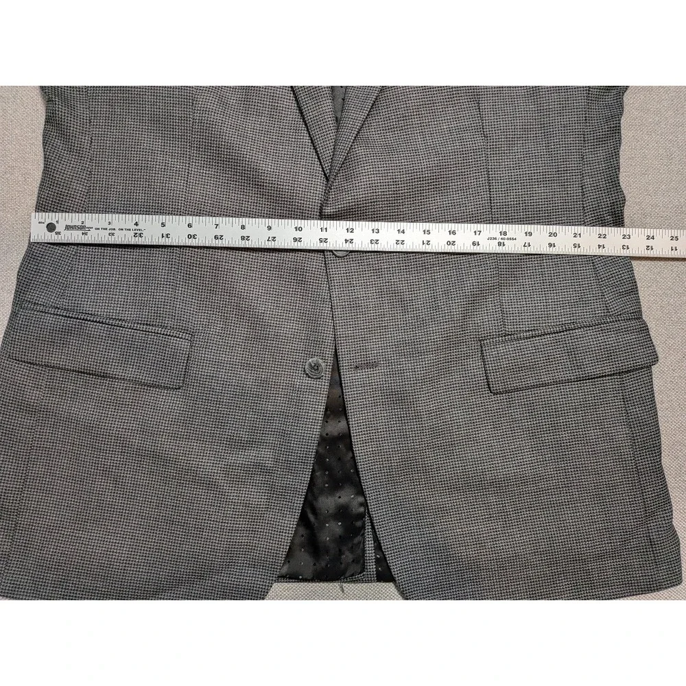 Turnbury Men's Blazer 46L Gray Houndstooth Wool Stretch Sport Coat Suit Jacket